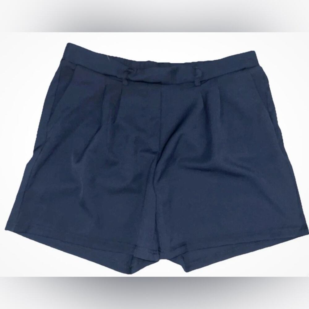 NWT 32 Degrees Women Pleated Pull On Navy Short X-Large